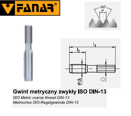Bit gwintownik M10 ISO2(6H) HSS FANAR G1-031001-0100