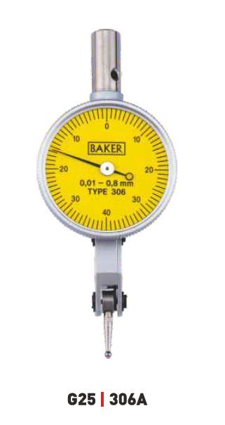 Czujnik zegarowy dźwigniowy poziomy (diatest) 0,01 / 0,8mm (0-40-0) DIN2270 G25 306A