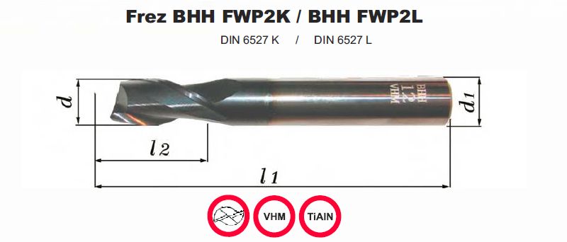 Frez palcowy NFPg  10.0 VHM TiALN długi L=19/72mm chwyt=10mm  FWP2L (gablota) BHH 80703253010000*!